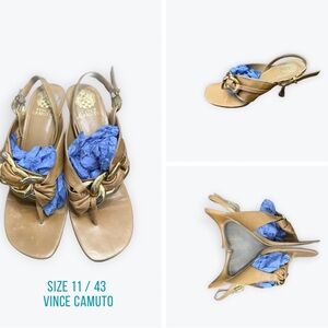 Vince Camuto Tan Women's Sandals size 11 with gold detail